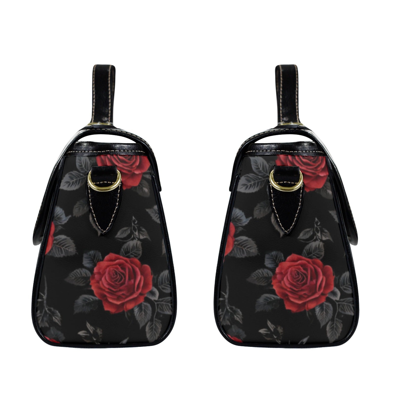 Rich and Rich Red Rose Women's Leather Satchel Bag