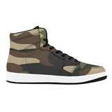 Camo green high-top men's sneakers with synthetic leather panels and rubber outsole — additional view 15