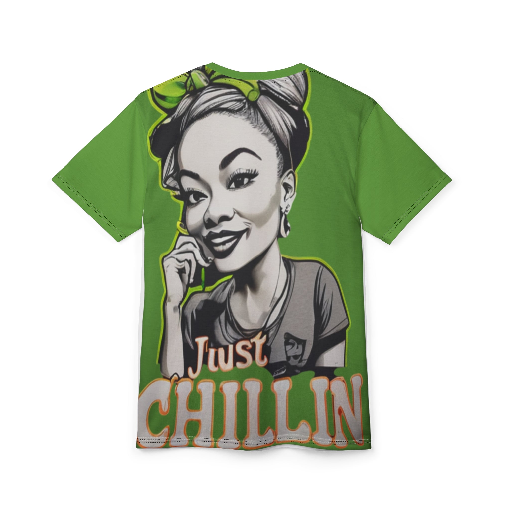 Just Chillin' Unisex Cut & Sew Tee with vibrant all-over graphic print