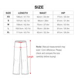 Women's red check bell-bottom flare pants with high waist and elastic band — rear view