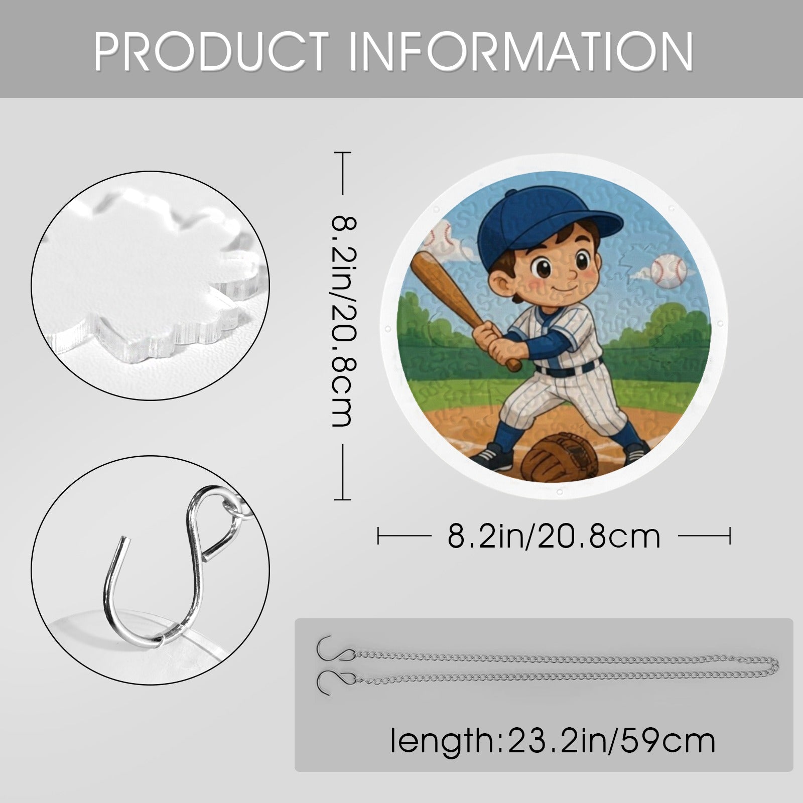 Rich and Rich Kids Baseball Jigsaw Puzzle Window Art Ornament - Rich and Rich Homeopportunities