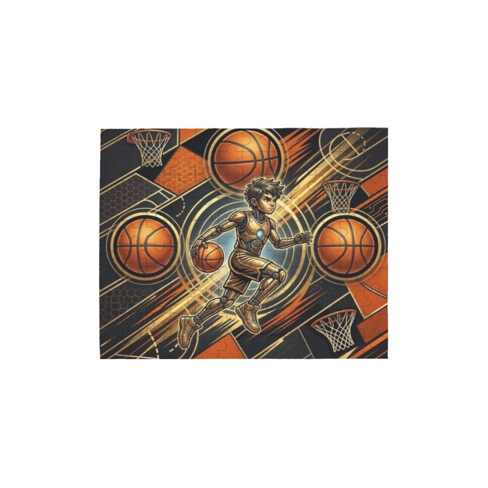 Rich and Rich Steel Heart Hoops Kids 120 Piece Wooden Jigsaw Puzzle Wall Art - Rich and Rich Homeopportunities