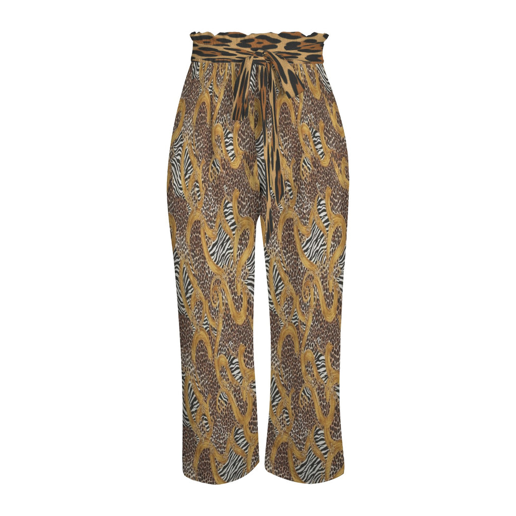 Rich and Rich Brown Animal Print Pants and Kimono Set