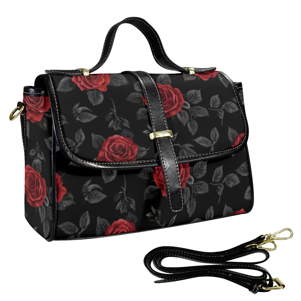 Rich and Rich Red Rose Women's Leather Satchel Bag