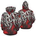 Rich and Rich Red Graffiti Men's Hoodie featuring bold red street art design