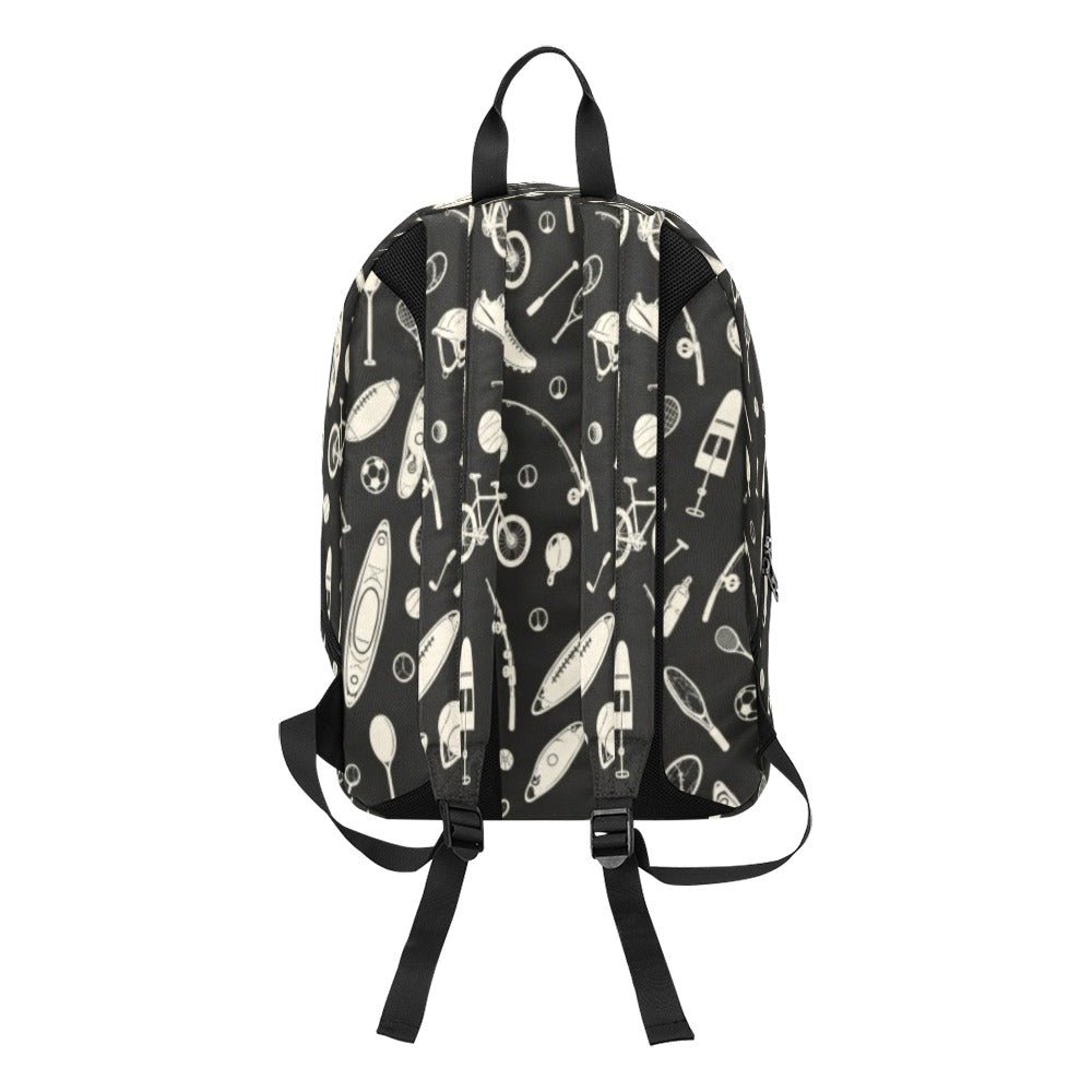 Travel backpack with sport-inspired artwork, padded laptop sleeve and multiple exterior pockets — additional view 8