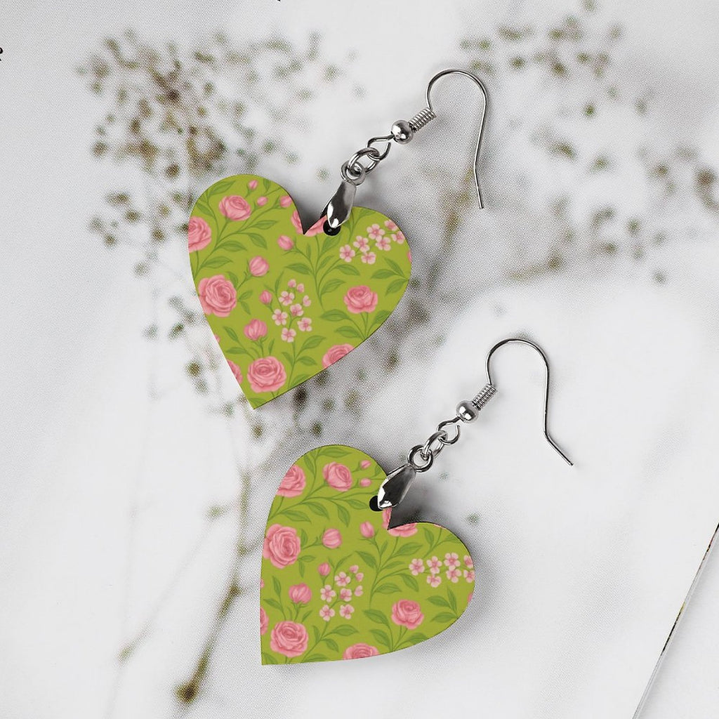 Wooden earrings pendant Wooden Earrings Pendant (Love Shape)