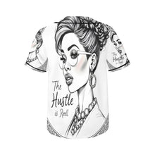 Load image into Gallery viewer, Rich and Rich The Hustle Is Real Women&#39;s Black and White Baseball Jersey
