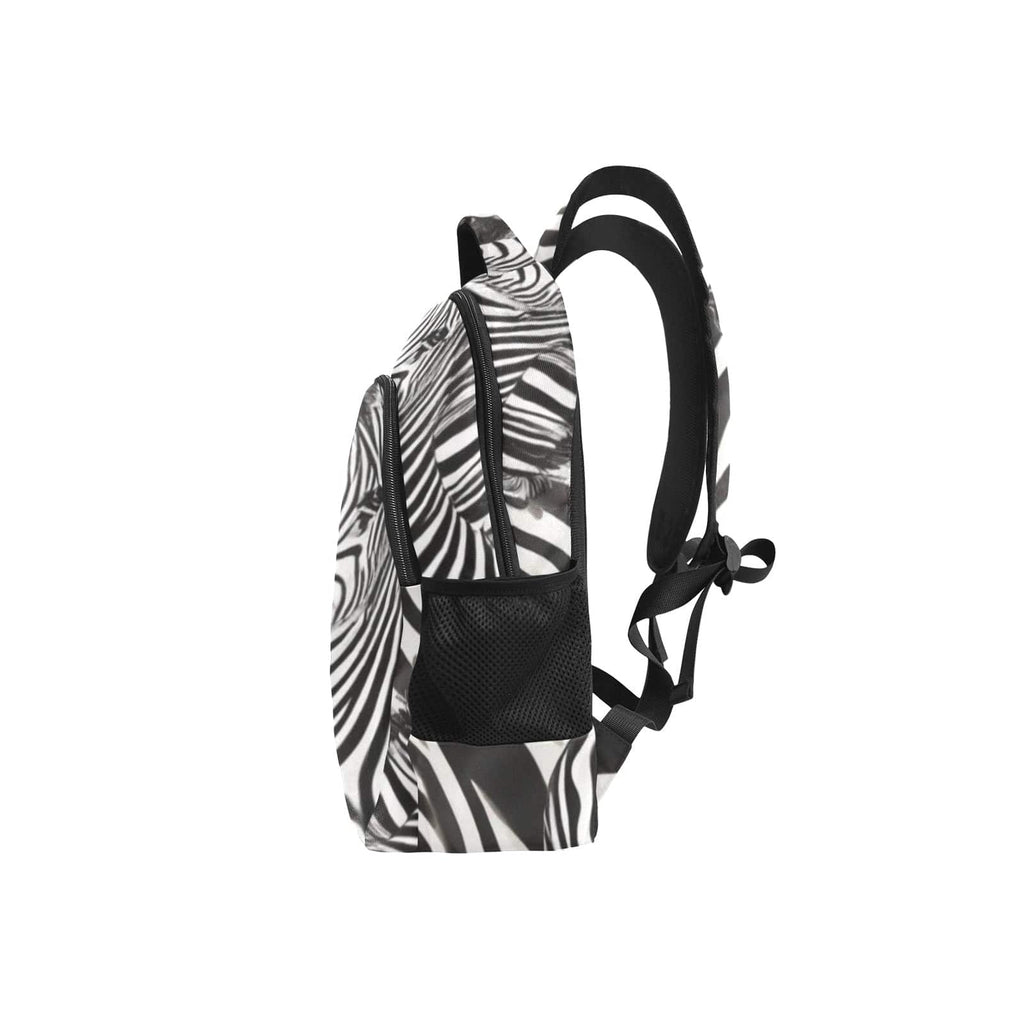R&RH Zebra Design Multifunctional Backpack with multiple pockets and durable 1200D nylon fabric