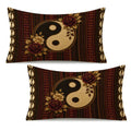 Rich and Rich Harmony Heritage Faux Linen Pillow Cases 20x12 Inch, 2-Pack | Burgundy, Ivory, Brown, and Gold Lumbar Pillow Covers - Rich and Rich Homeopportunities