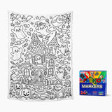 Rich and Rich Color-Me Cozy Spooky White Doodle Blanket 100 × 150 cm