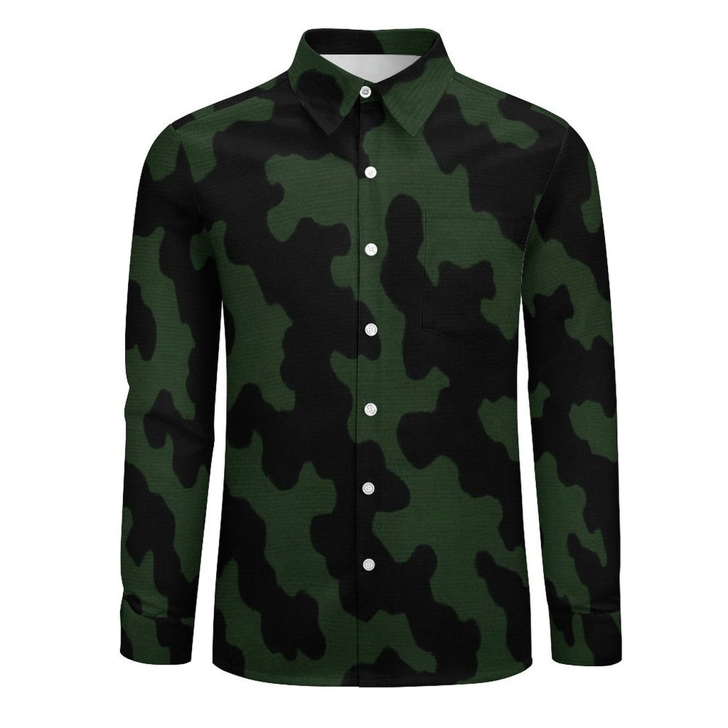 Rich and Rich Green Camo Men's Long Sleeve Casual Shirt