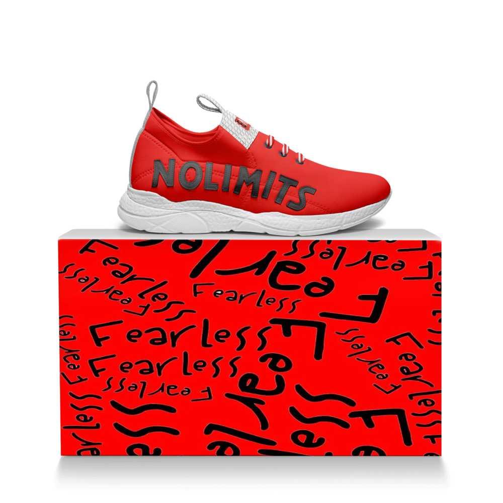 Women's red low-top sneakers with bold sporty design — product detail