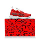 Women's red low-top sneakers with bold sporty design — product detail