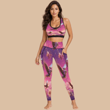 Pink nature-inspired women’s sports bra with compressive unpadded fit and quick-dry fabric — additional view 7