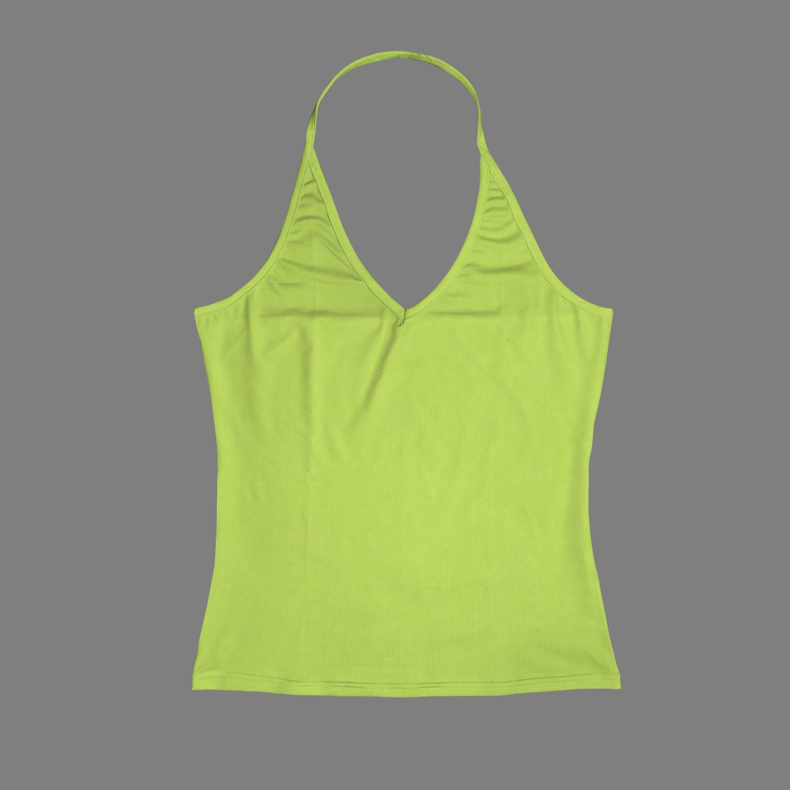 Rich and Rich Key Lime Women’s V-Neck Halter Top | Lightweight Stretch Halter Shirt