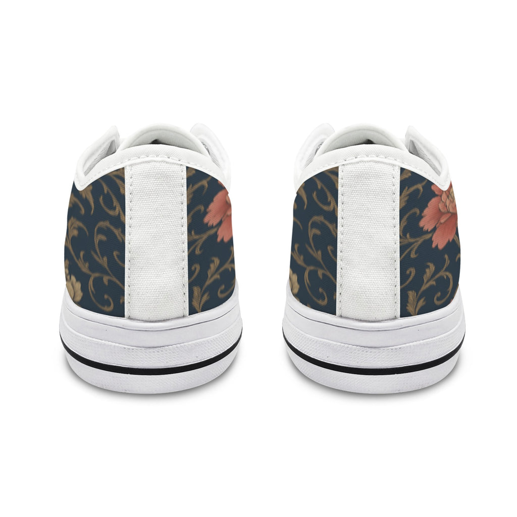 Rich and Rich Blue Floral Seattle Low Top Women's Shoe with vibrant blue floral pattern