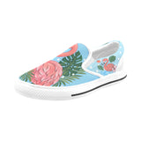 A Critter Kicks Girls Flamingo Blue Polka Dot Slip On Canvas Shoes