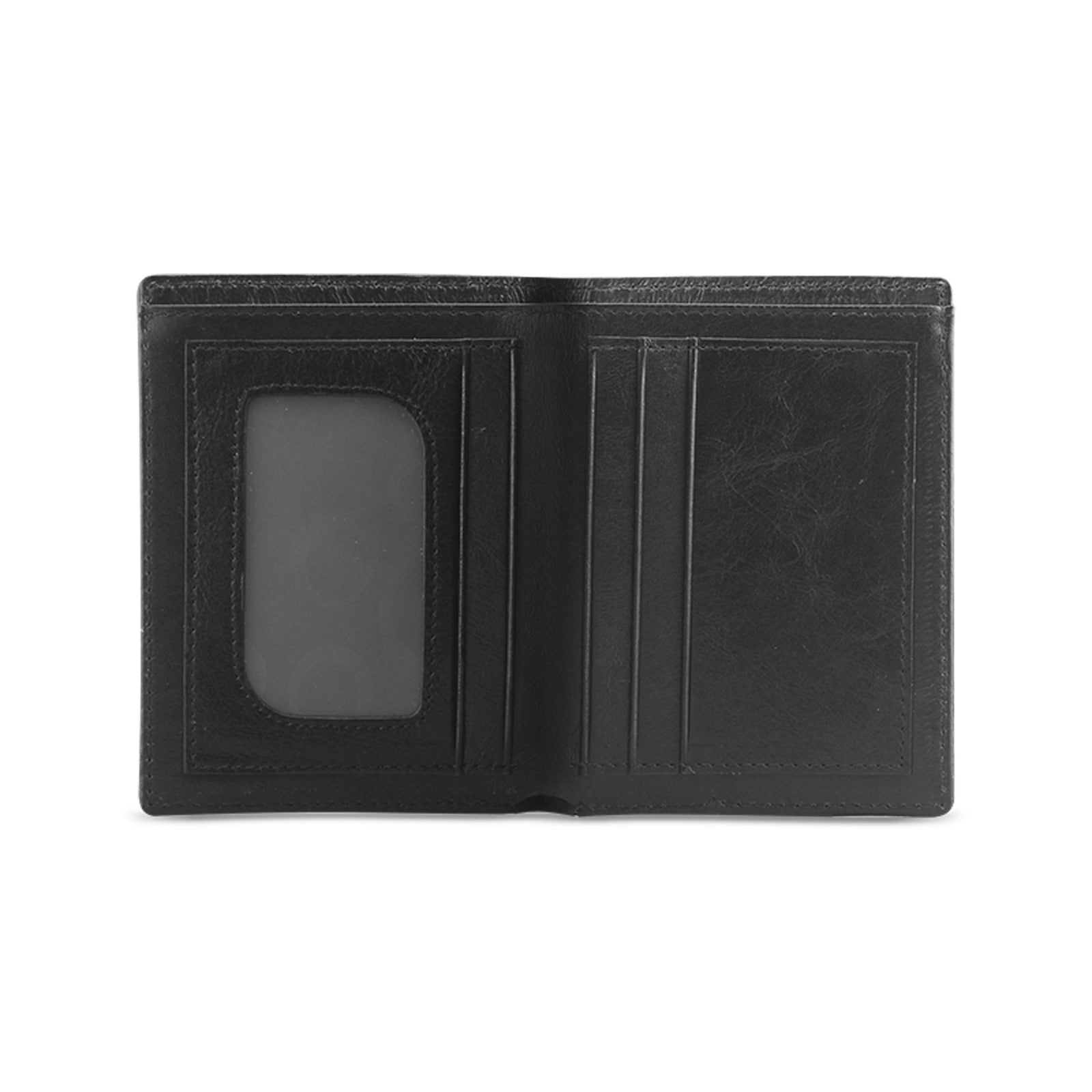 Rich and Rich Men's Caricature Black Leather Wallet with unique design