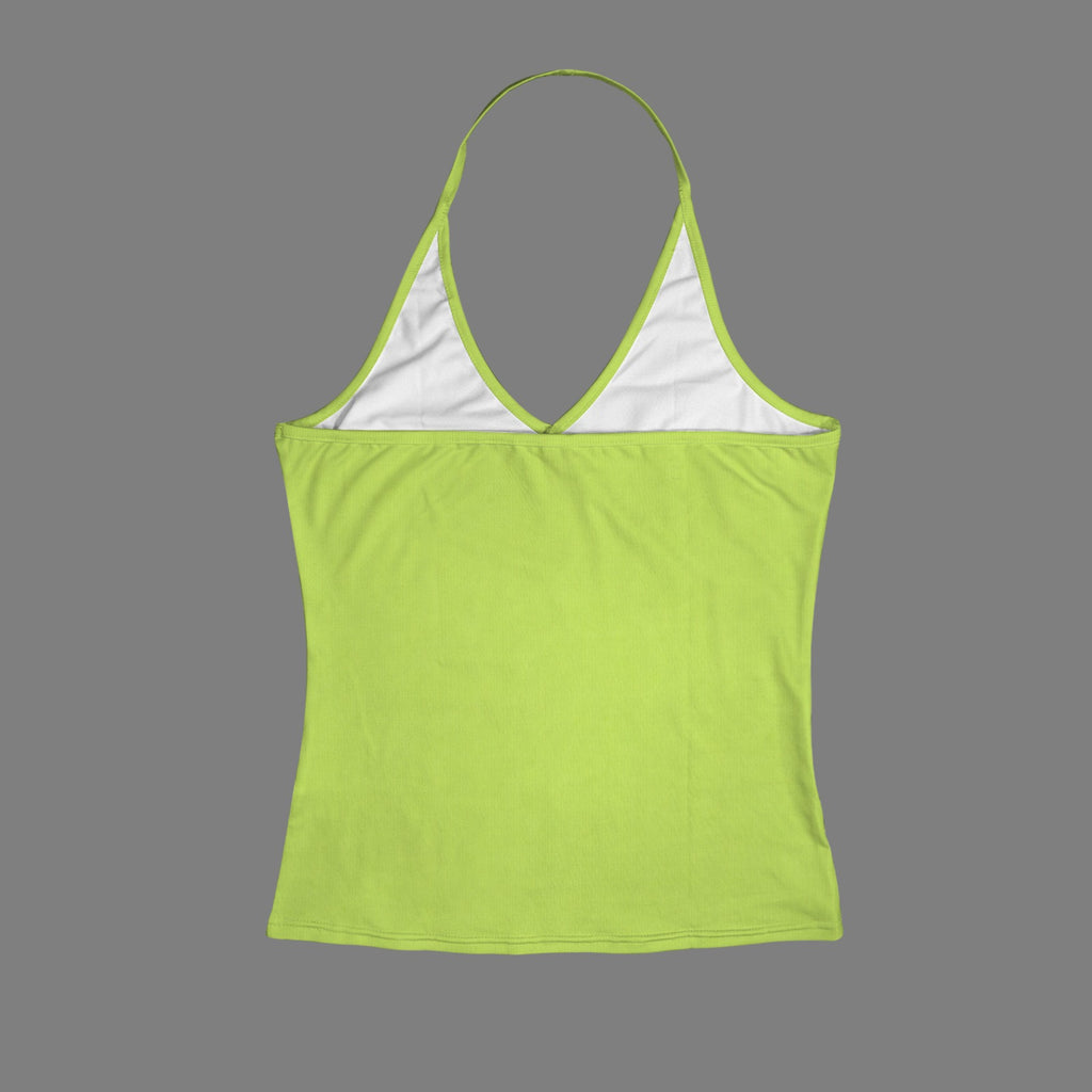Rich and Rich Key Lime Women’s V-Neck Halter Top | Lightweight Stretch Halter Shirt