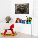 16 x 20 framed canvas print featuring earthy-toned faces with textured relief — additional view 8