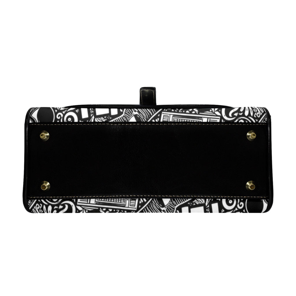 Rich and Rich Women's Fly Girl Leather Black Satchel Bag