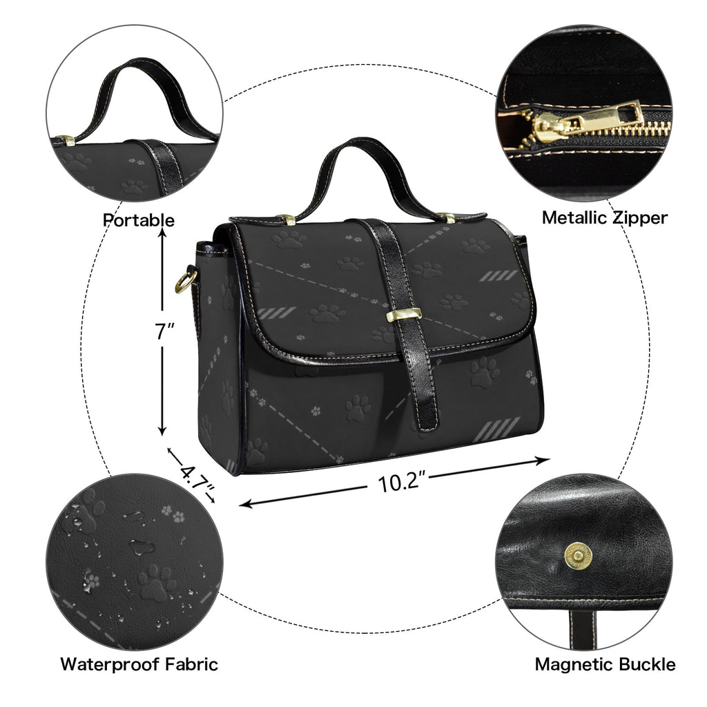 Rich and Rich Women's Leather Black Paw Satchel