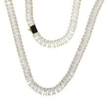Load image into Gallery viewer, Men&#39;s Hip-Hop Zirconia Necklace in Copper Alloy Rectangular Design
