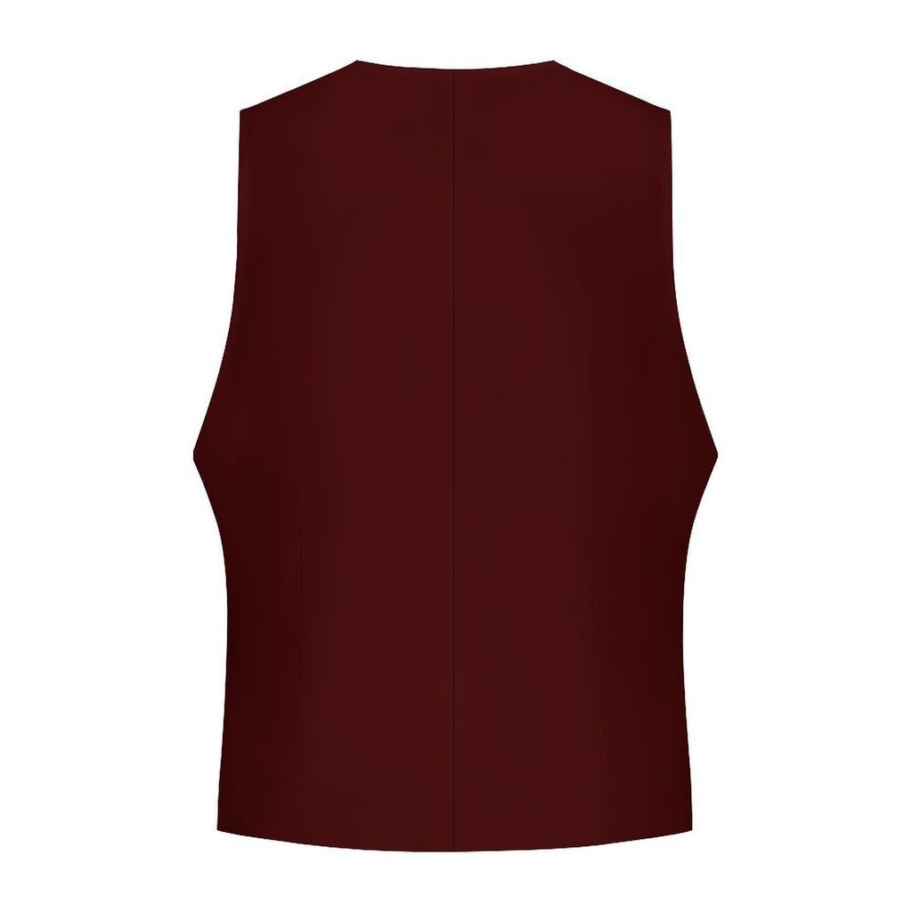 Men's sleeveless classic polyester suit vest with black buttons and front pockets