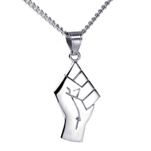 Load image into Gallery viewer, Mens Gold Fist Pendant Necklace in Titanium Steel with Gold Finish
