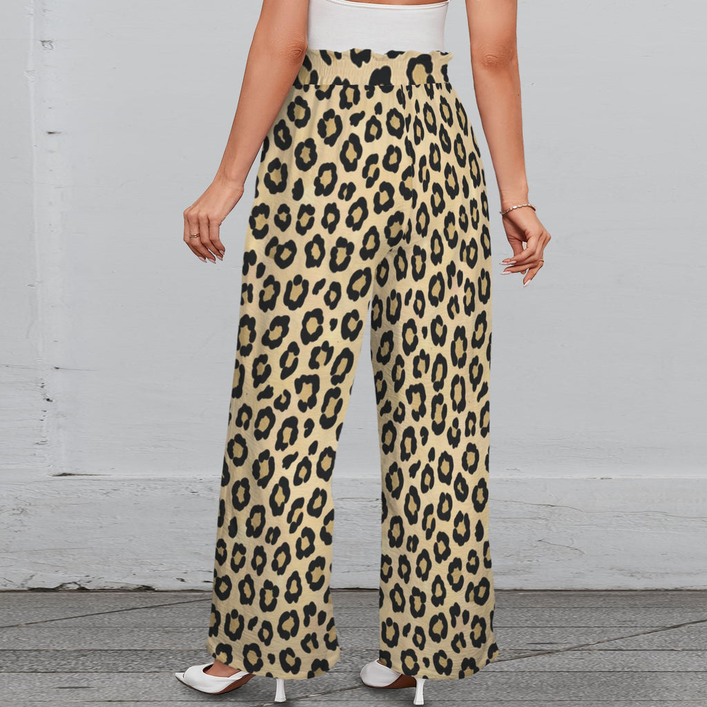 Rich and Rich Women's Brown Animal Print Wide Leg Pants