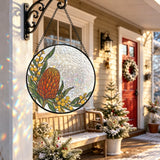 Rich and Rich  WanderGlow Australian Banksia Wattle Stained Glass Suncatcher 11.8inch