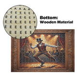 Mosaic portrait wooden puzzle of Master Juba dancer wearing a top hat with stage lights — product detail