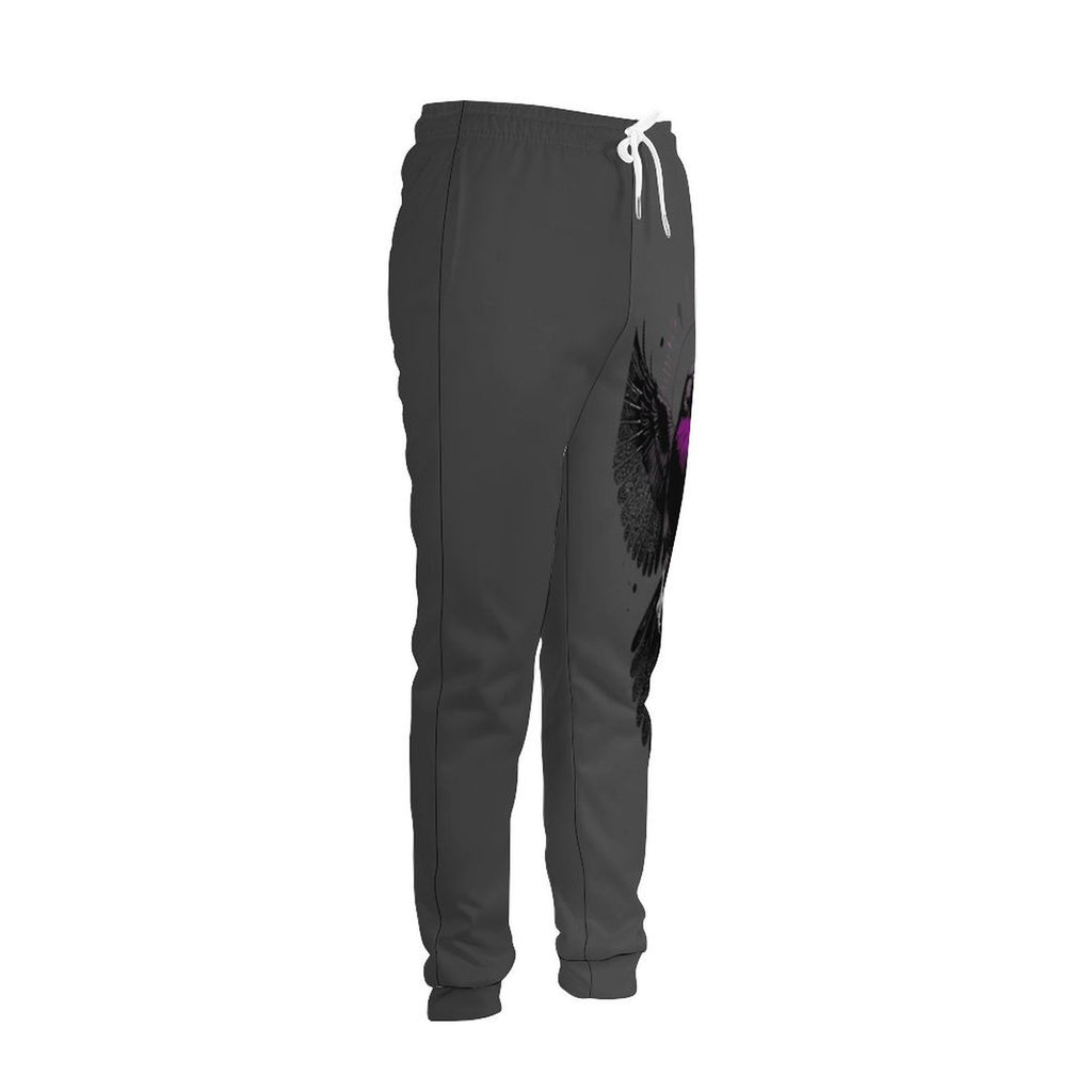 Men's all-over print sweater suit tracksuit with cropped hoodie and drawstring hood