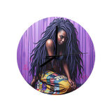 Art O’Clock Crowned in Violet Wall Clock By Rich and Rich