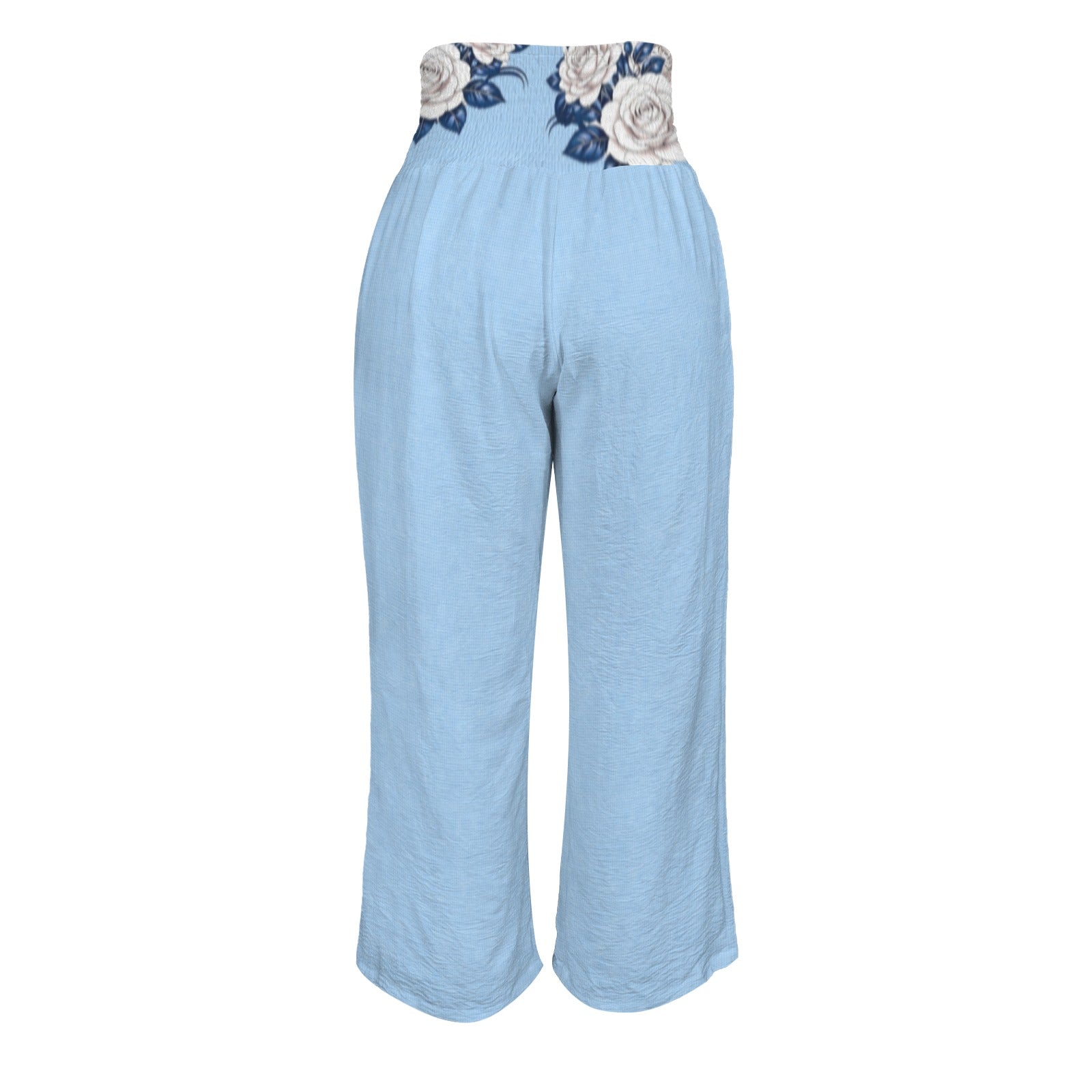 Rich and Rich Blue Pastel Floral Golfing Women’s Pants Set | All-Over Print T-Shirt & Wide Leg Pants Outfit