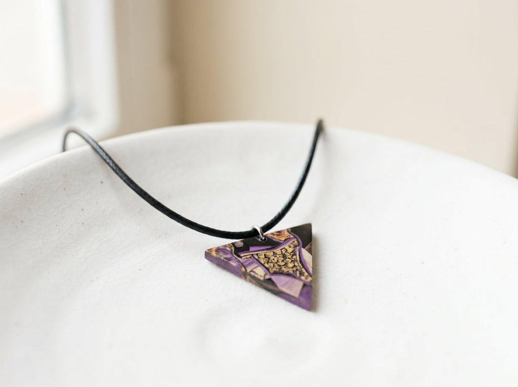 Rich and Rich Purple Abstract Wooden Pendant Geometric Shapes - Rich and Rich Homeopportunities