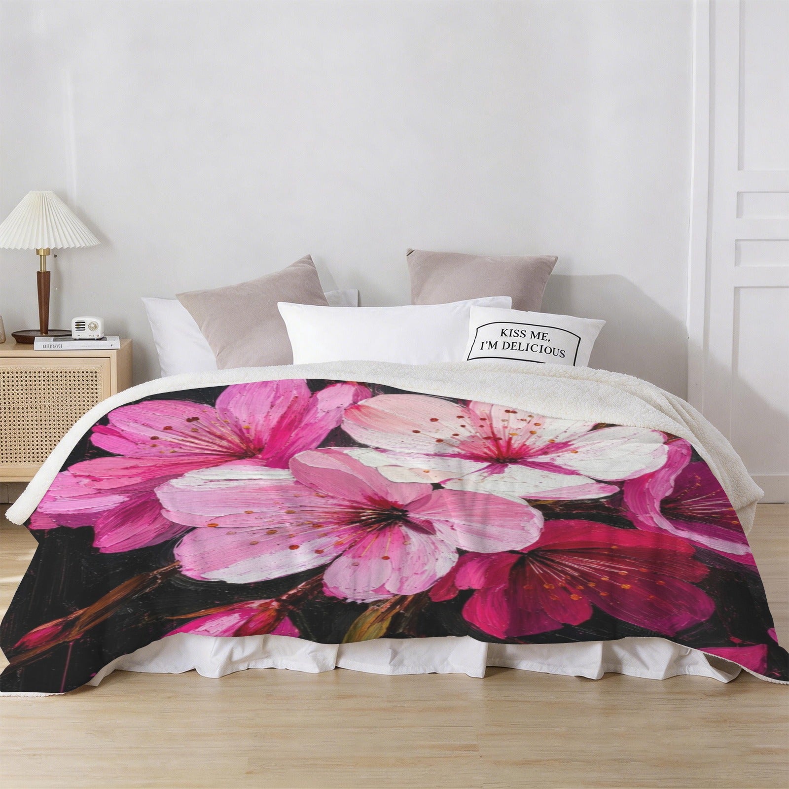 Rich and Rich Japanese Cherry Blossom Sherpa Fleece Blanket 90 x 108 - Rich and Rich Homeopportunities