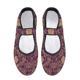 Purple Feng Shui patterned women's Mary Jane shoe with Velcro strap and mesh upper — additional view 8