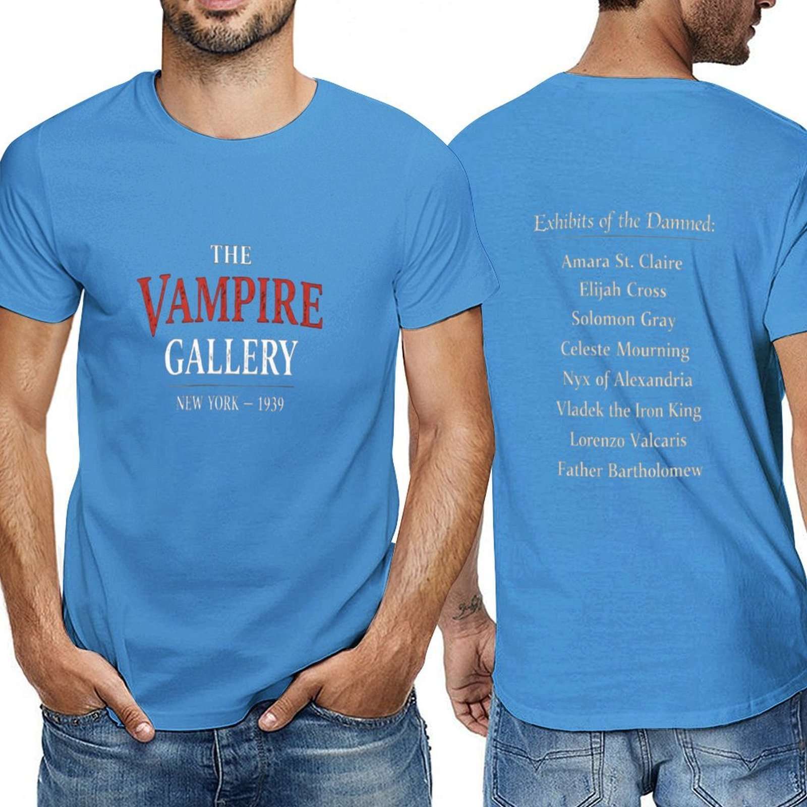 Men's short-sleeve T-shirt from The Vampire Gallery with printed design — additional view 13