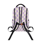 a Retro Checkerboard Lavendar Pastel Girls Large Capacity Backpack