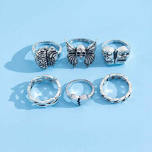 Load image into Gallery viewer, Mens Vintage Skull Ring Exaggerated Hollow Brain Love Necronomicon
