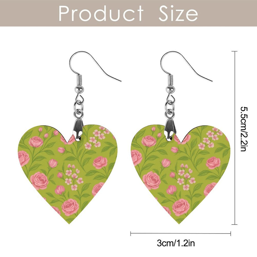 Wooden earrings pendant Wooden Earrings Pendant (Love Shape)