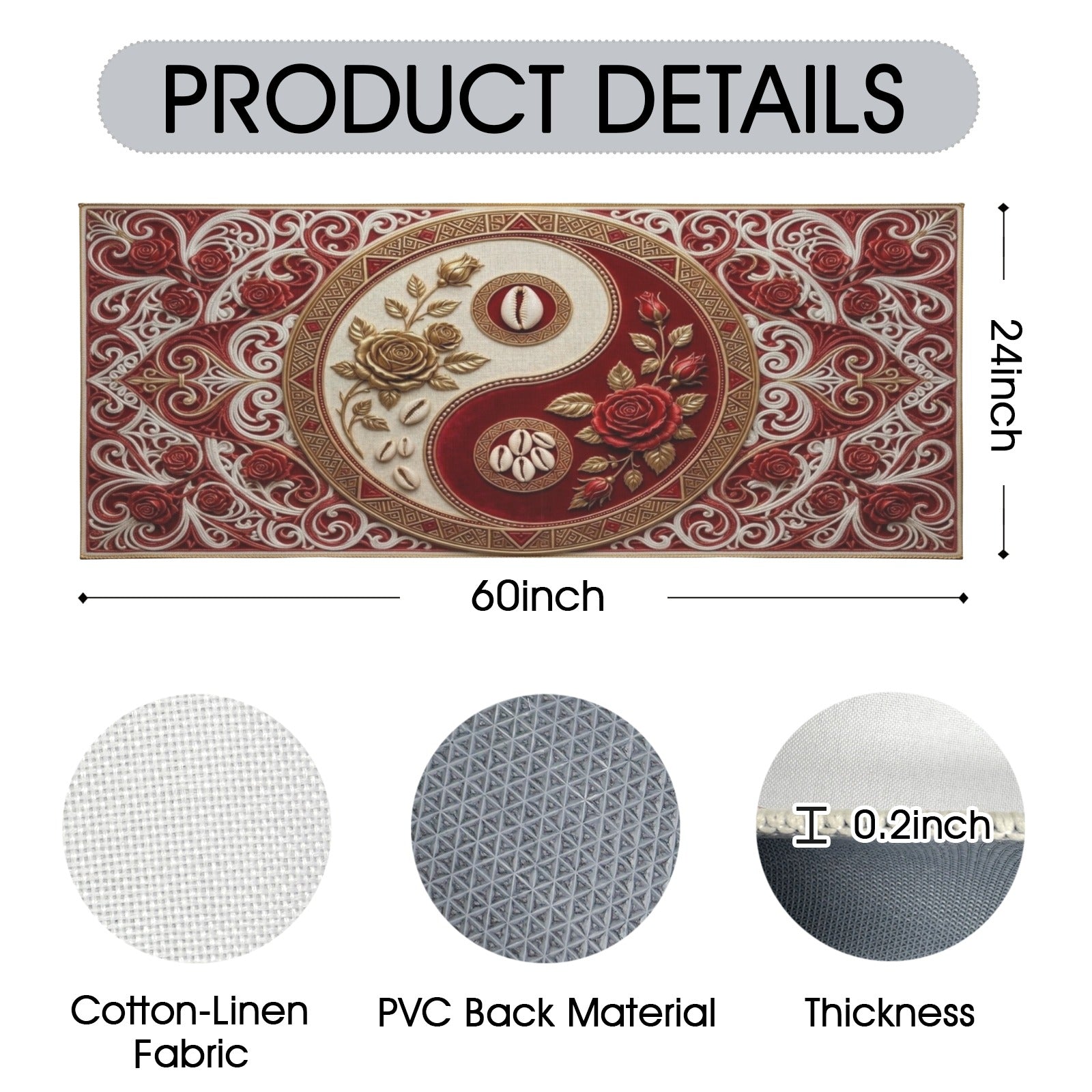The Tribal Elegance Harmony Series – Crimson Sanctuary Rug 60x24inch - Rich and Rich Homeopportunities