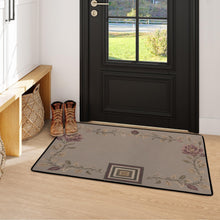 Load image into Gallery viewer, Rich and Rich Elegant Brown Floral Rug With Geometric Motif Area Rug with Black Binding 31"x20" (USA)
