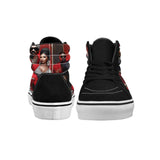 Men's high-top skate sneakers with caricature print, faux suede panels and translucent rubber sole — additional view 6