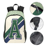 a Preppy Varsity Stripes Girls Beige Polka Dot Backpack