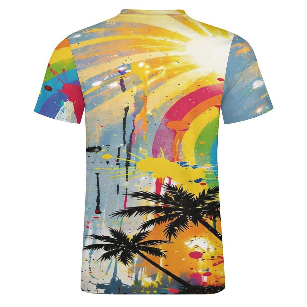 Rich and Rich Men’s Money Love Yellow Graffiti Cotton T-Shirt | Bold Graphic Tee for Men