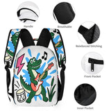 Critter Kicks Kids Croc Rock White Three Piece Backpack Set