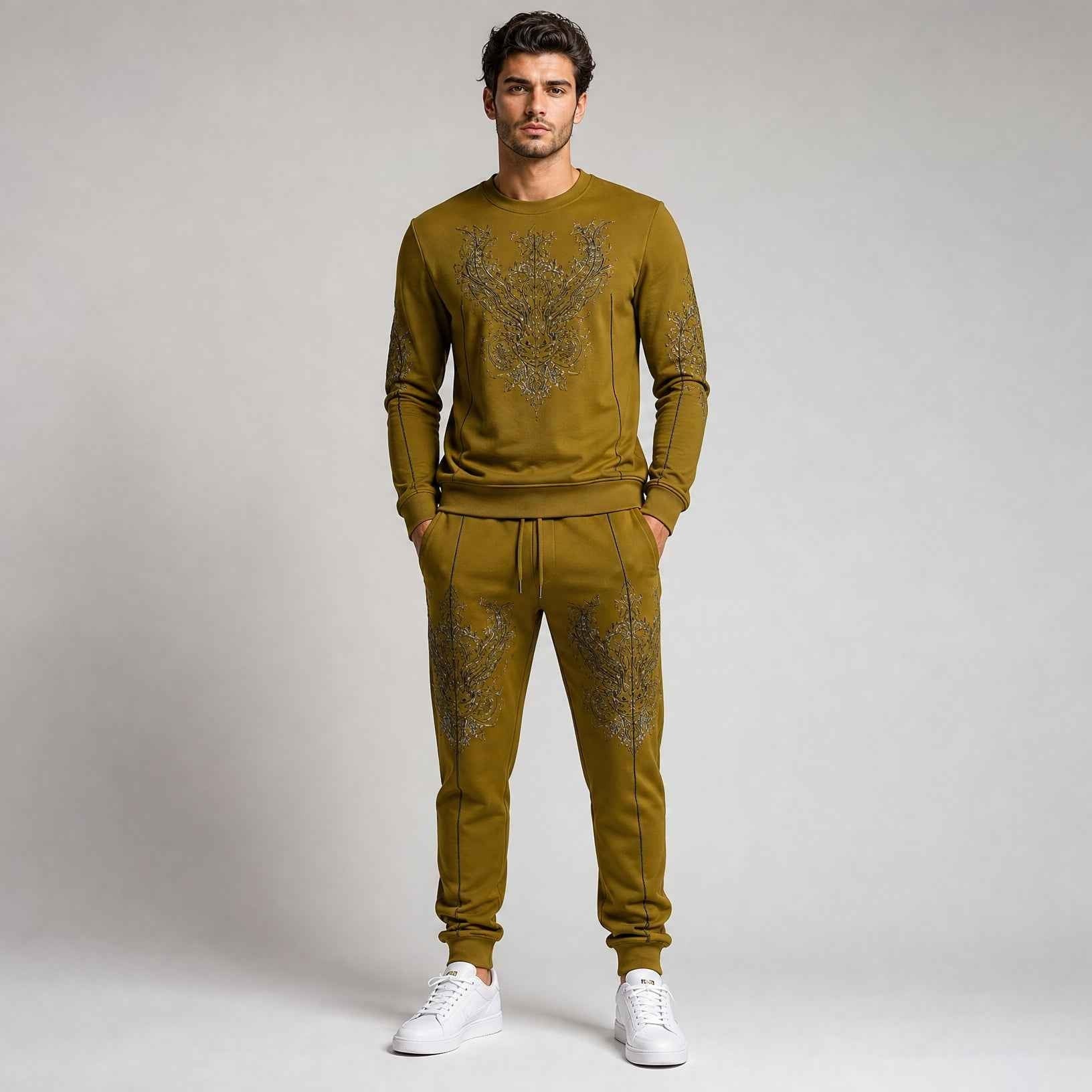 Rich and Rich Men's Brown Designer Tracksuit Trousers - Rich and Rich Homeopportunities